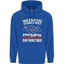 Weekend Forecast Cycling Cyclist Funny Mens 80% Cotton Hoodie Royal Blue