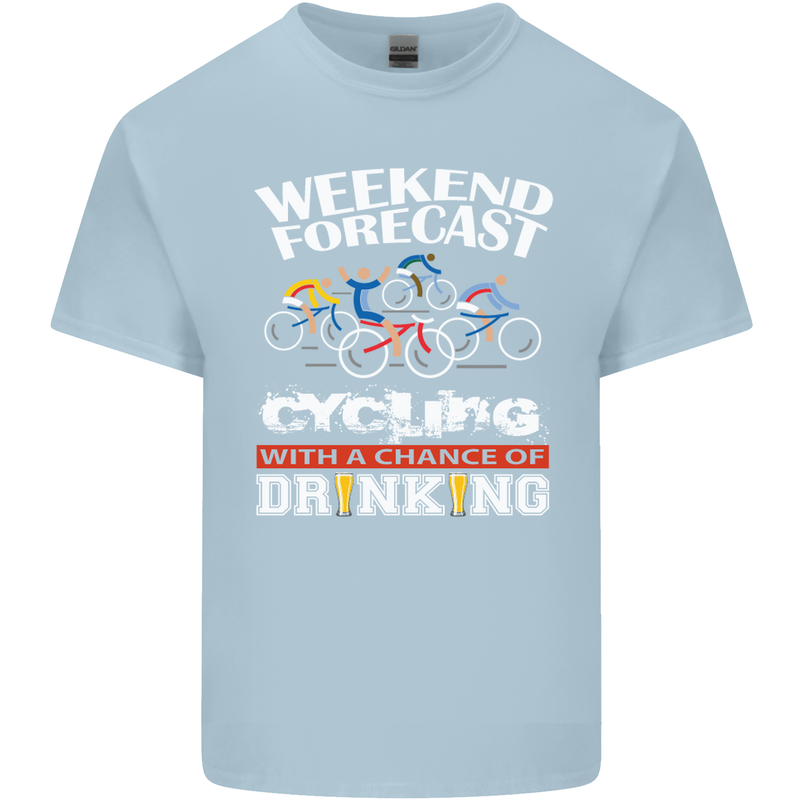 Weekend Forecast Cycling Cyclist Funny Mens Cotton T-Shirt Tee Top Light Blue