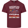 Weekend Forecast Cycling Cyclist Funny Mens Cotton T-Shirt Tee Top Maroon