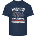 Weekend Forecast Cycling Cyclist Funny Mens Cotton T-Shirt Tee Top Navy Blue
