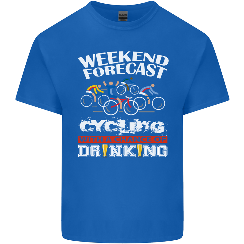 Weekend Forecast Cycling Cyclist Funny Mens Cotton T-Shirt Tee Top Royal Blue