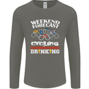 Weekend Forecast Cycling Cyclist Funny Mens Long Sleeve T-Shirt Charcoal