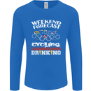 Weekend Forecast Cycling Cyclist Funny Mens Long Sleeve T-Shirt Royal Blue