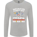 Weekend Forecast Cycling Cyclist Funny Mens Long Sleeve T-Shirt Sports Grey