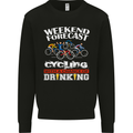 Weekend Forecast Cycling Cyclist Funny Mens Sweatshirt Jumper Black