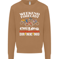Weekend Forecast Cycling Cyclist Funny Mens Sweatshirt Jumper Caramel Latte