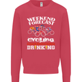 Weekend Forecast Cycling Cyclist Funny Mens Sweatshirt Jumper Heliconia