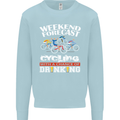 Weekend Forecast Cycling Cyclist Funny Mens Sweatshirt Jumper Light Blue