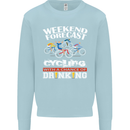 Weekend Forecast Cycling Cyclist Funny Mens Sweatshirt Jumper Light Blue