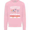 Weekend Forecast Cycling Cyclist Funny Mens Sweatshirt Jumper Light Pink
