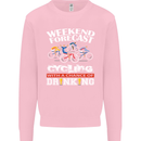 Weekend Forecast Cycling Cyclist Funny Mens Sweatshirt Jumper Light Pink