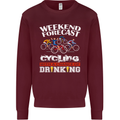 Weekend Forecast Cycling Cyclist Funny Mens Sweatshirt Jumper Maroon