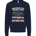 Weekend Forecast Cycling Cyclist Funny Mens Sweatshirt Jumper Navy Blue