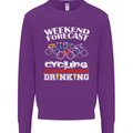 Weekend Forecast Cycling Cyclist Funny Mens Sweatshirt Jumper Purple