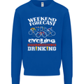 Weekend Forecast Cycling Cyclist Funny Mens Sweatshirt Jumper Royal Blue