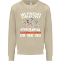 Weekend Forecast Cycling Cyclist Funny Mens Sweatshirt Jumper Sand