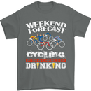 Weekend Forecast Cycling Cyclist Funny Mens T-Shirt Cotton Gildan Charcoal