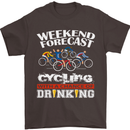 Weekend Forecast Cycling Cyclist Funny Mens T-Shirt Cotton Gildan Dark Chocolate