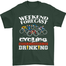 Weekend Forecast Cycling Cyclist Funny Mens T-Shirt Cotton Gildan Forest Green