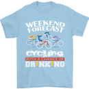Weekend Forecast Cycling Cyclist Funny Mens T-Shirt Cotton Gildan Light Blue
