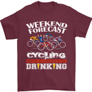 Weekend Forecast Cycling Cyclist Funny Mens T-Shirt Cotton Gildan Maroon