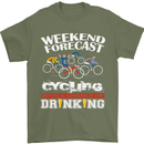 Weekend Forecast Cycling Cyclist Funny Mens T-Shirt Cotton Gildan Military Green
