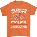Weekend Forecast Cycling Cyclist Funny Mens T-Shirt Cotton Gildan Orange