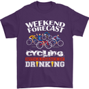 Weekend Forecast Cycling Cyclist Funny Mens T-Shirt Cotton Gildan Purple