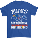 Weekend Forecast Cycling Cyclist Funny Mens T-Shirt Cotton Gildan Royal Blue