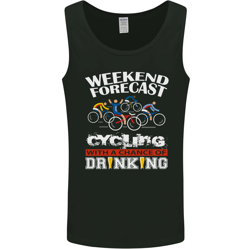 Weekend Forecast Cycling Cyclist Funny Mens Vest Tank Top Black