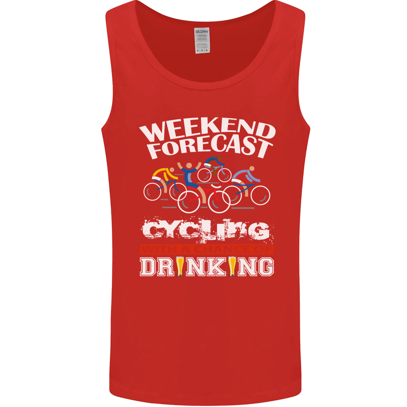 Weekend Forecast Cycling Cyclist Funny Mens Vest Tank Top Red