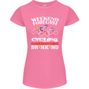 Weekend Forecast Cycling Cyclist Funny Womens Petite Cut T-Shirt Azalea