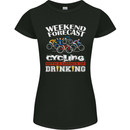 Weekend Forecast Cycling Cyclist Funny Womens Petite Cut T-Shirt Black