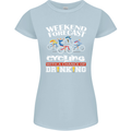 Weekend Forecast Cycling Cyclist Funny Womens Petite Cut T-Shirt Light Blue