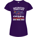 Weekend Forecast Cycling Cyclist Funny Womens Petite Cut T-Shirt Purple