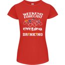Weekend Forecast Cycling Cyclist Funny Womens Petite Cut T-Shirt Red