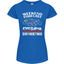 Weekend Forecast Cycling Cyclist Funny Womens Petite Cut T-Shirt Royal Blue