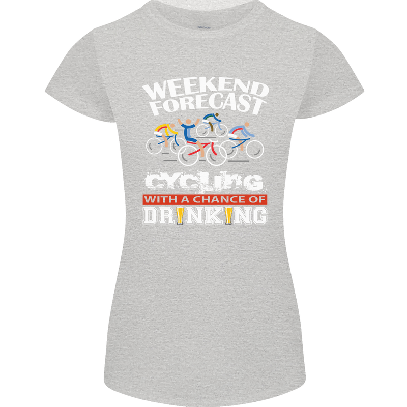 Weekend Forecast Cycling Cyclist Funny Womens Petite Cut T-Shirt Sports Grey