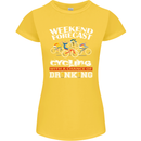 Weekend Forecast Cycling Cyclist Funny Womens Petite Cut T-Shirt Yellow