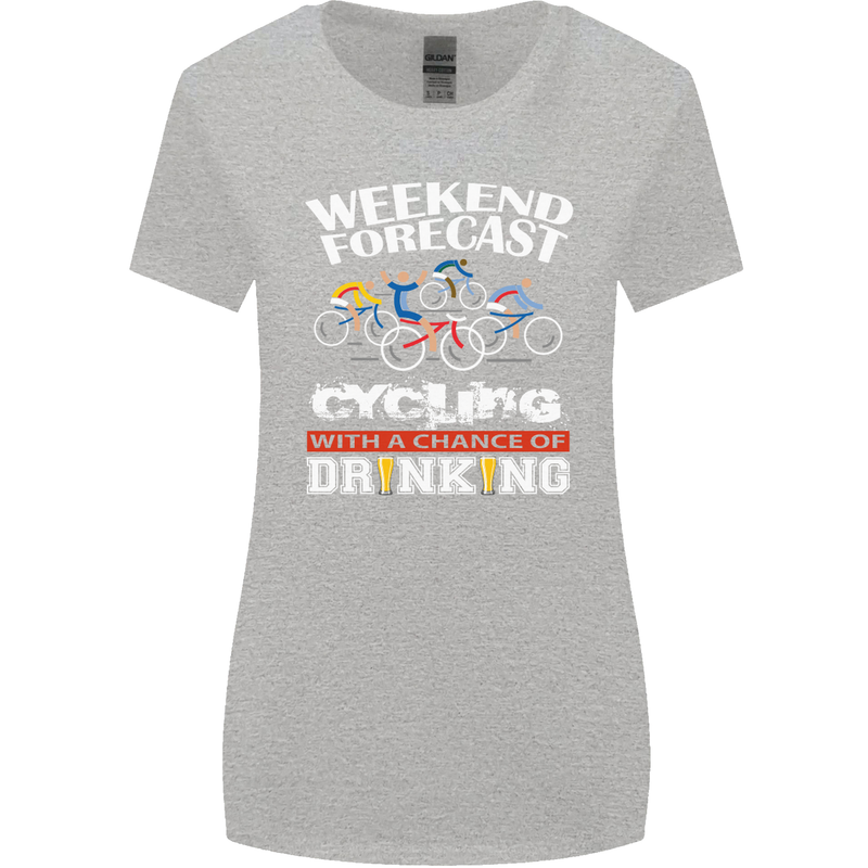 Weekend Forecast Cycling Cyclist Funny Womens Wider Cut T-Shirt Sports Grey