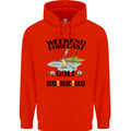 Weekend Forecast Golf with a Chance of Drinking Mens 80% Cotton Hoodie Bright Red