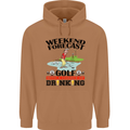 Weekend Forecast Golf with a Chance of Drinking Mens 80% Cotton Hoodie Caramel Latte
