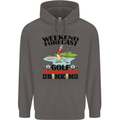 Weekend Forecast Golf with a Chance of Drinking Mens 80% Cotton Hoodie Charcoal