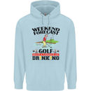 Weekend Forecast Golf with a Chance of Drinking Mens 80% Cotton Hoodie Light Blue
