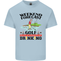 Weekend Forecast Golf with a Chance of Drinking Mens Cotton T-Shirt Tee Top Light Blue