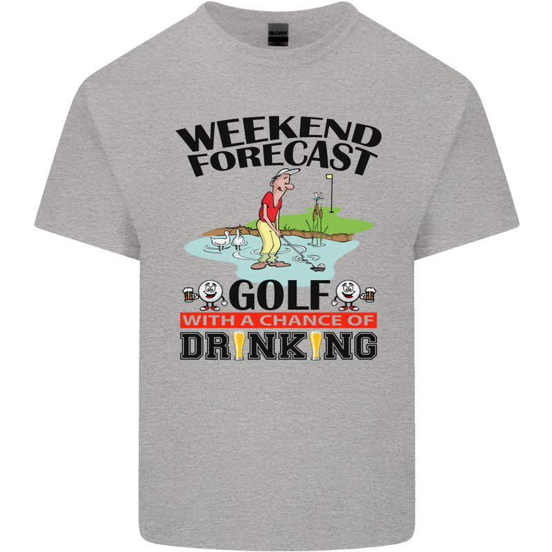 Weekend Forecast Golf with a Chance of Drinking Mens Cotton T-Shirt Tee Top Sports Grey