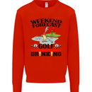 Weekend Forecast Golf with a Chance of Drinking Mens Sweatshirt Jumper Bright Red