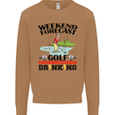 Weekend Forecast Golf with a Chance of Drinking Mens Sweatshirt Jumper Caramel Latte