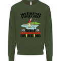 Weekend Forecast Golf with a Chance of Drinking Mens Sweatshirt Jumper Forest Green