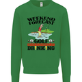 Weekend Forecast Golf with a Chance of Drinking Mens Sweatshirt Jumper Irish Green
